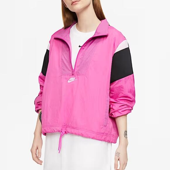 Nike Jackets & Blazers - Nike pink pullover windbreaker retro 90s style small